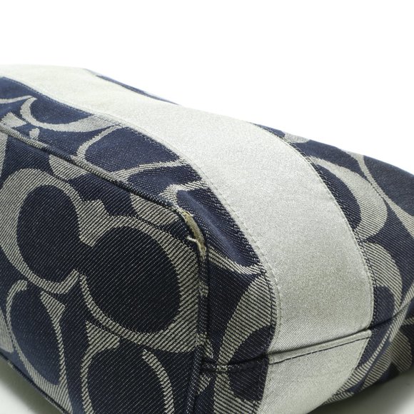Coach Monogram Denim and Gray Canvas Shoulder Bag Purse - Picture 8 of 15